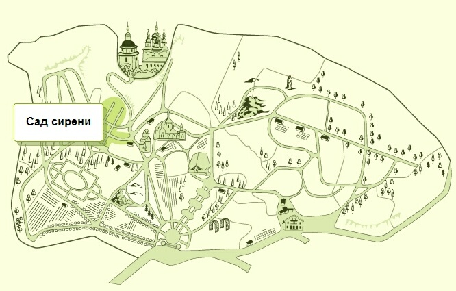 Киев, схема центрального ботанического сада
