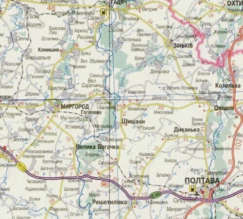Карта проезда к селу Великие Сорочинцы